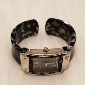Studio Women's Black & Silver Cuff Watch